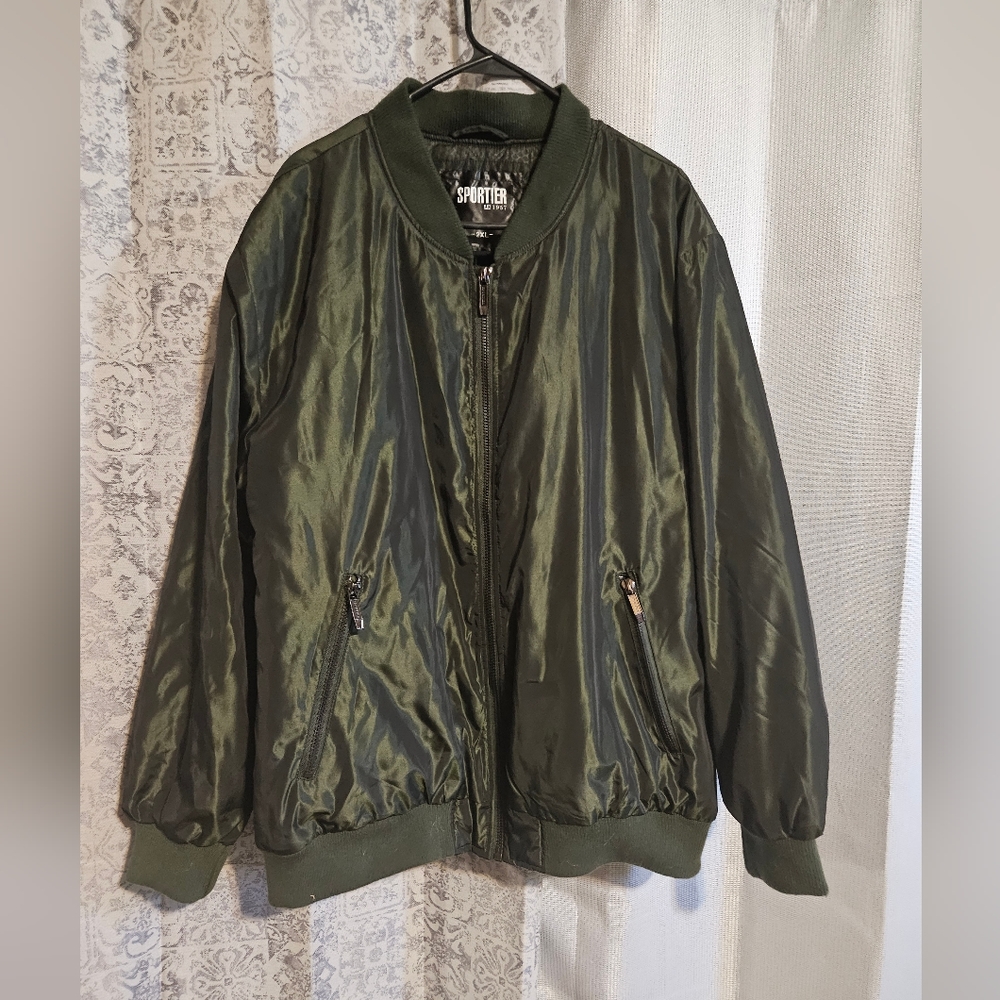 NWT Sportier Bomber Olive Green Mens Jacket